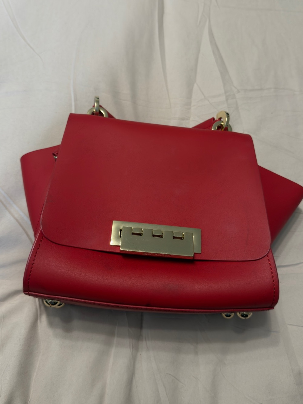 Zac Posen Leather Shoulder Bag with Gold Hardware